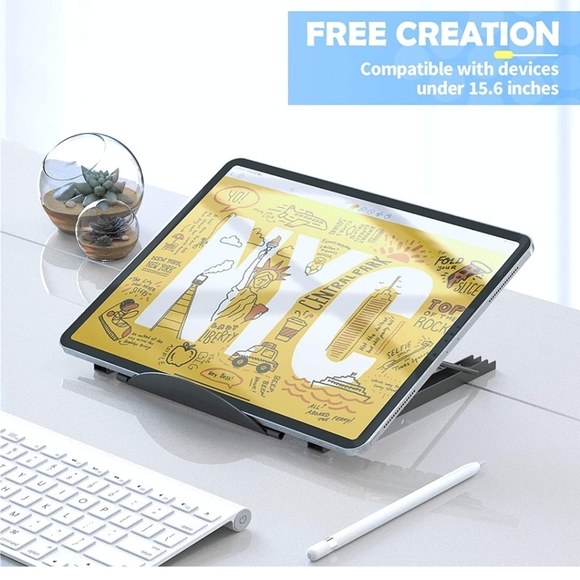 Laptop Holder - Foldable Portable Ergonomic - Size M - Picture 4 of 10